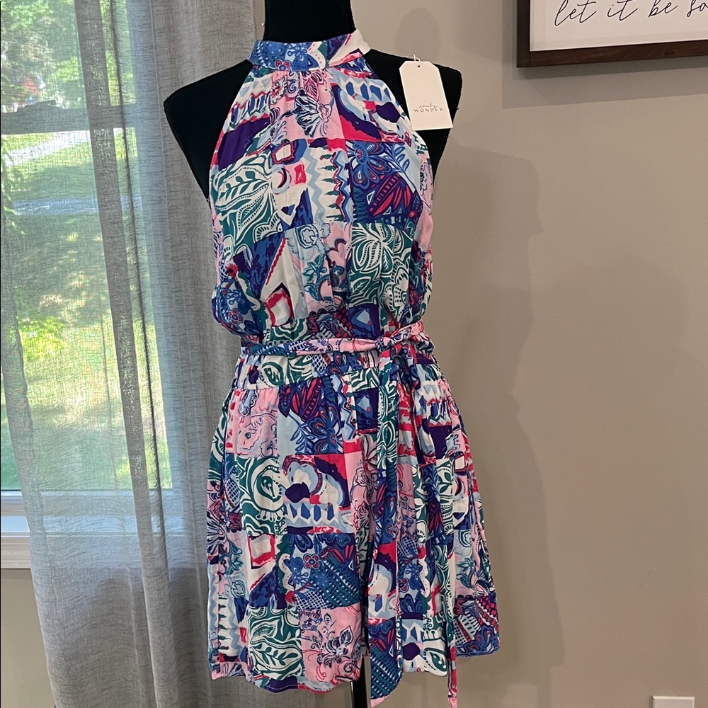 Colorful Halter Neck One piece Shorts